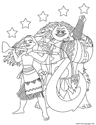 Learning can be a real fun with these printable educational coloring pages. Moana Maui With The Stars Coloring Pages Printable