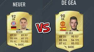 Filter all fifa mobile 21 (season 5) players, compare them, build and share squads and much more. Neuer Vs De Gea Fifa 18 Youtube