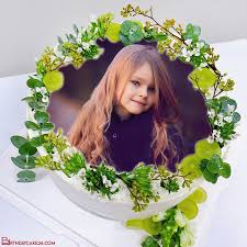 Download in under 30 seconds. Green Nature Birthday Cake With Your Photo Frame