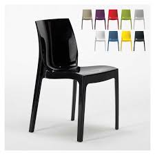 chair in shiny plastic, stackable and