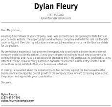 Data Entry Cover Letter Examples Samples Templates Resume Com