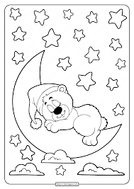 These alphabet coloring sheets will help little ones identify uppercase and lowercase versions of each letter. Sleeping Bear On The Moon Coloring Pages