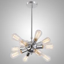 Vintage Metal Hanging Ceiling Chandelier Lighting With 12 Lights Chrom Unitarylighting