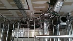 Attach collar(s) to hood and seal per local standard for duct connections. Vent Tech Commercial Hoods Grease Duct And Mua Duct Connected Image Proview