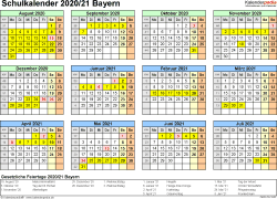 Printline jahresplaner 2021 schulferien bayern : Schulkalender 2020 2021 Bayern Fur Pdf