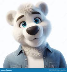 White Bear in White T-Shirt Stock Illustration