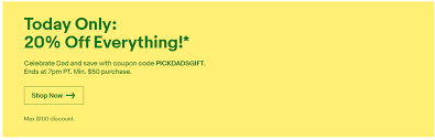 Many additional ebay discount codes are actually ebay paypal promotions. Expired Ebay 20 Off Sitewide With Promo Code Pickdadsgift Doctor Of Credit