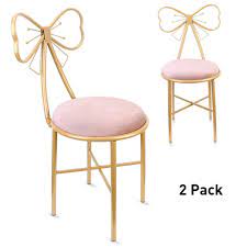 Cottage, glam, rustic, nautical, traditional Butterfly Backrest Chair Pink Velvet Cushion Lounge Dresser Chairs W Gold Frame Ebay