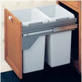 pull out trash cans & built in trash