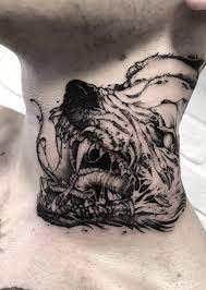 Demon Wolf Neck Tattoo Neck Tattoo Wolf Neck Tattoo Body Art Tattoos