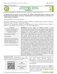A list of us medications equivalent to metrolag 500mg is available on the drugs.com website. Pdf Comparative Quality Evaluation Of Some Metronidazole Tablets And Metronidazole Benzoate Oral Suspensions Available In Retail Outlets Of Addis Ababa Ethiopia