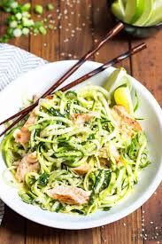 Plus, it is inexpensive and simple. Asian Cold Zucchini Noodle Salad Recipe With Salmon Wicked Spatula