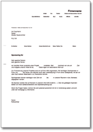 Deine bachelorarbeit bei einem unternehmen schreiben, ist dafür häufig auch ein motivationsschreiben nötig. Anschreiben Zur Gewinnung Von Sponsoring Partnern De Musterbrief Download