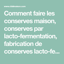 Comment Faire Les Conserves Maison Conserves Par Lacto Fermentation Fabrication De Conserves Lacto Fermentees Cons Conserve Maison Conserve Conserves Maison