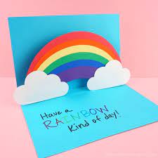 Here is how to make a great pop up card of hearts. How To Make An Easy Pop Up Rainbow Card I Heart Crafty Things