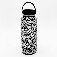 Black And White Hydro Flask Packed This Up Earlier Ready To Ship Tomorrow Morning Hand Painted Hydroflask Dm For Orders If You Alread Water Bottle Art Custom Hydro Flask Flask Art