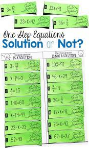 One Step Equations Solution Or Not Card Sort One Step Equations Solving Equations Activity Equations
