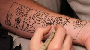 Tatoo by mike gilpin, lucky13 tattoo, covington ky. Artist Tattoos Comic Book Strip Panels On Arm Huffpost Uk Life