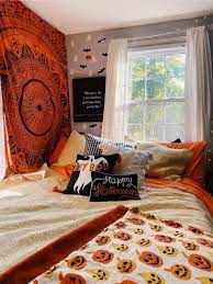 19 Perfectly Ghoulish Dorm Room Halloween Decorations Halloween Bedroom Decor Halloween Room Decor Fall Bedroom Decor