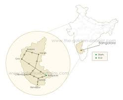 Karnataka route planner map, india. Route Map Of The Golden Chariot Train Tour