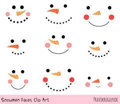 Cute Snowmen Faces Clipart Funny Snowman Mouth Eyes Nose Etsy In 2021 Snowman Faces Funny Snowman Snowman Crafts Preschool