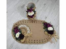 Ev kapı süsü, paspas ve anahtarlık takımı. Jut Halatli Kapi Onu Paspas Seti Dekorbizden