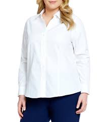 10% coupon applied at checkout. Investments Plus Size Christine Gold Label Non Iron Long Sleeve Button Front Shirt Dillard S