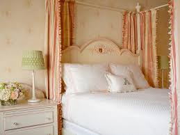 Pete moved julia's chalkboard into the green birdie shams were from her last bedroom set. Shabby Chic Girl S Bedroom With Pink Striped Canopy Curtains Hgtv