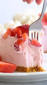 This No Bake Strawberry Cheesecake Is Light Fluffy And Loaded With Strawberry Strawberry Cheesecake Recipe Easy Cheesecake Recipes Strawberry Dessert Recipes
