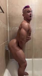 Asian Midget loves his shower dildo - ThisVid.com