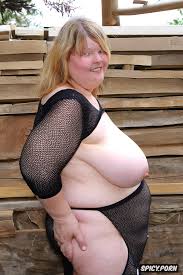 Image of side view, small shrink boobs, an old fat woman naked with obese  ssbbw belly - spicy.porn