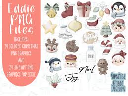 Christmas advent set of 24 png graphics for Eddie the edible ink printer,  Christmas png for cookies, png images for Eddie edible ink printer