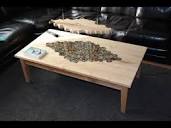Table with epoxy resin inlay and matching lamp - YouTube
