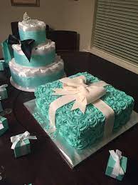 Tiffany Co Inspired Baby Shower Cake And Diaper Cake Shower Cakes Tiffany Cakes Baby Shower Cakes