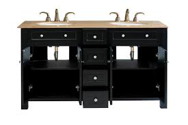 Was $3,307.00 special price $2,204.00. Bellaterra 603210 Ebony Double Sink Bathroom Vanity Travertine Countertop