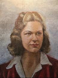 Vintage Portait of a Woman with Gold Frame and Light