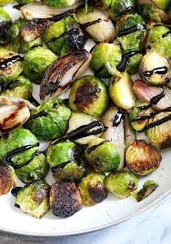 Roasted Brussels Sprouts And Shallots With Balsamic Glaze Recipe In 2020 Veggie Dishes Recipes Brussel Sprouts