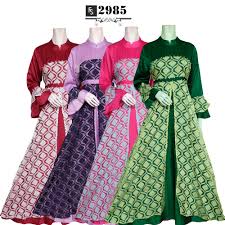 Model gamis batik kombinasi polos modern. Gamis Organza Gambar Islami