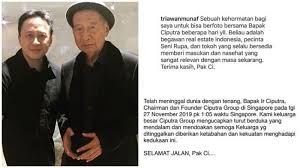 Setelah pencarian desa penari yang tak kunjung terbukti, indonesia berbicara lagi tentang komisi perlindungan anak indonesia (kpai). Ir Ciputra Tutup Usia Triawan Munaf Selamat Jalan Pak Ci Yang Saya Kagumi Tribunnews Com Mobile