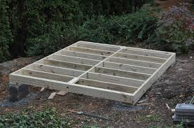 The shed will be built on the wall w/ three concrete pillars in back for support. How To Build Shed Base Slope Step For Build Shed