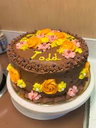 Cake I made for a friend. Chocolate cake w/ vanilla pudding filling &  chocolate Butter cream frosting.