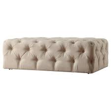Riverside barrington 2 drawer rectangular coffee table with storage. Beekman Place Beige Button Tufted Cocktail Ottoman