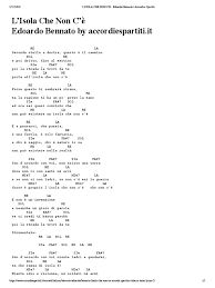 Se ami le canzoni e ti piace suonare, in questa pagina trovi elencati gli artisti italiani e stranieri che mettono a disposizione sui loro siti accordi per chitarra da scaricare. L Isola Che Non C E Edoardo Bennato Accordi E Spartiti