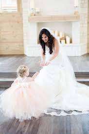Kleinfeld Bridal Lazaro Wedding Dress Peach Flower Girl Dress Tulle Flower Girl Dress Dallas Wedding Photo Inspiration Lazaro Wedding Dress Kleinfeld Bridal