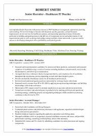 Get ats resume templates recommended by top recruiters, used by top applicants, are perfectly formatted, and are optimized for ats/resume screening software. Senior Recruiter Resume Samples Qwikresume