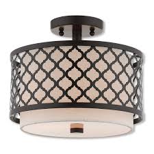 Shop Livex Lighting 41111 92 Arabesque 2 Light Bronze Indoor Flush Mount Overstock 16048959