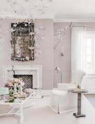 Pale pink living room by fenton & fenton looks lovely with the brown shade, terrazzo coffee table and the painting. Pink Sitting Room With Pale Pink Damask Chair French Bedroom