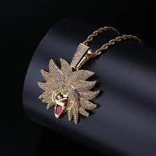 14k Gold Iced Broly Pendant Vcroppo Gold Jewelry Outfits Pendants 14k Gold