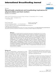 The following image below is a display of images that come from various sources. Pdf Mental Health Attachment And Breastfeeding Implications For Adopted Children And Their Mothers