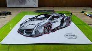 Learn how to draw lamborghini aventador outline pictures using these outlines or print just for coloring. Drawing Lamborghini Veneno 3d Drawing Time Lapse Youtube